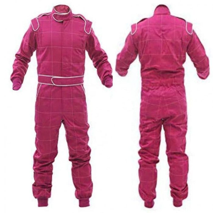 Go Kart Cotton Hobby Single Layer Race Suit Pink