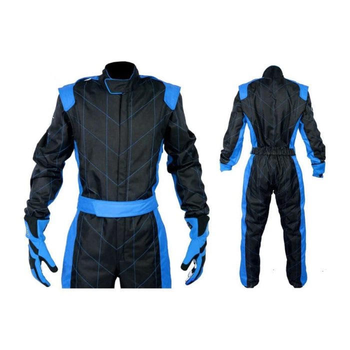 Go Kart Cotton Hobby Single Layer Race Suit SkyBlue/Navy