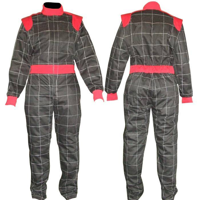 Go Kart Cotton Hobby Single Layer Race Suit Red/Black