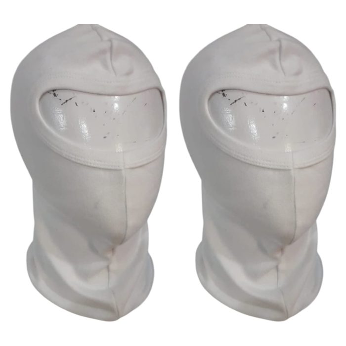 white go kart cotton balaclava | breathable karting face mask