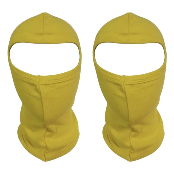 yellow go kart cotton balaclava | breathable karting face mask