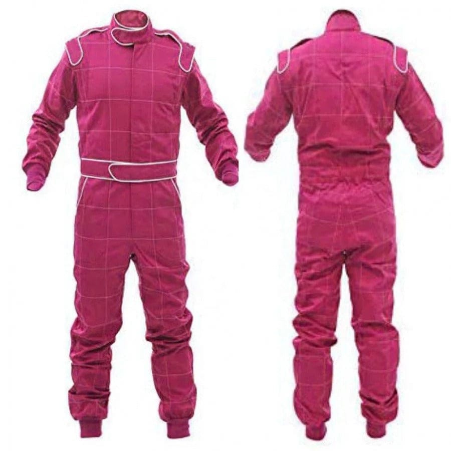 Go Kart Cotton Hobby Single Layer Race Suit Pink