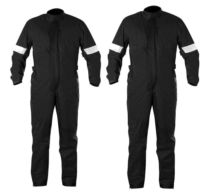 Go Kart Waterproof Weather Driving Rain Suit Circuit Racing Black/White