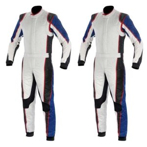 Go Kart Cardura Race Suit Red/Black/White & Red Strip