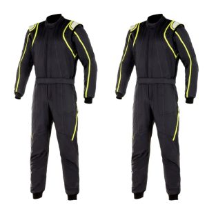 Go Kart Cardura Race Suit Black & Yellow Strip